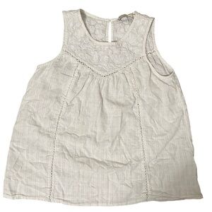 3/$25!💕 Abercrombie & Fitch White Floral Tank Sz Small